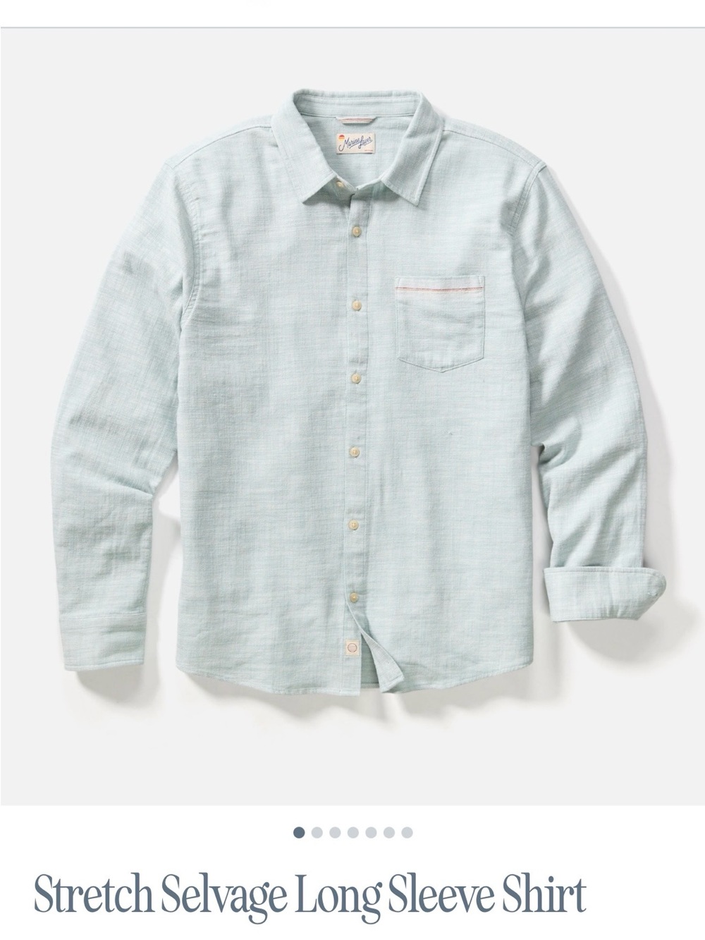 Marine Layer Light Mint Button-Down Long Sleeve Shirt